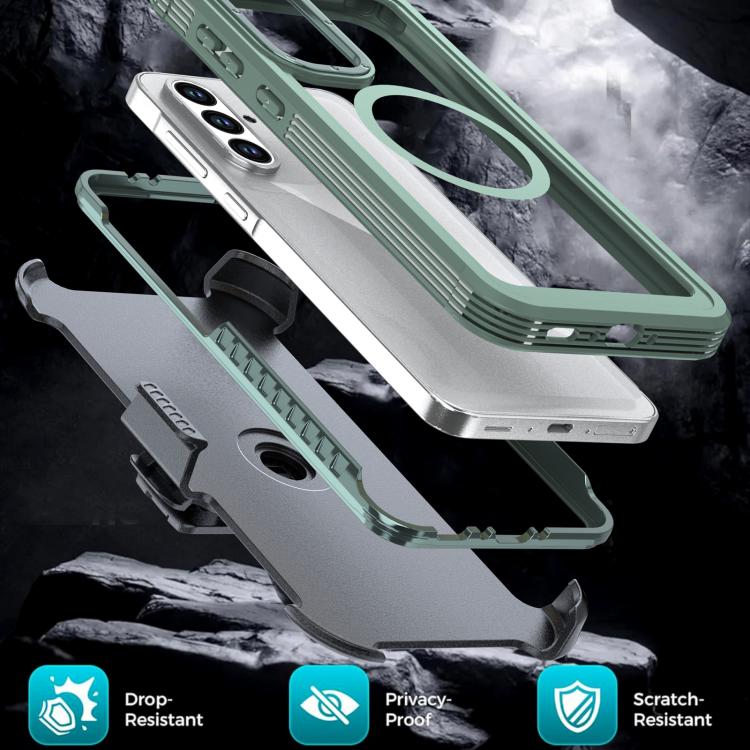For Samsung Galaxy A56 5G Acrylic Full Coverage Magnetic Phone Case with Back Clip