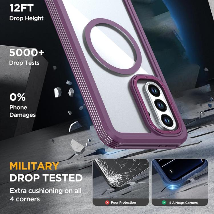 For Samsung Galaxy A56 5G Acrylic Full Coverage Magnetic Phone Case with Back Clip