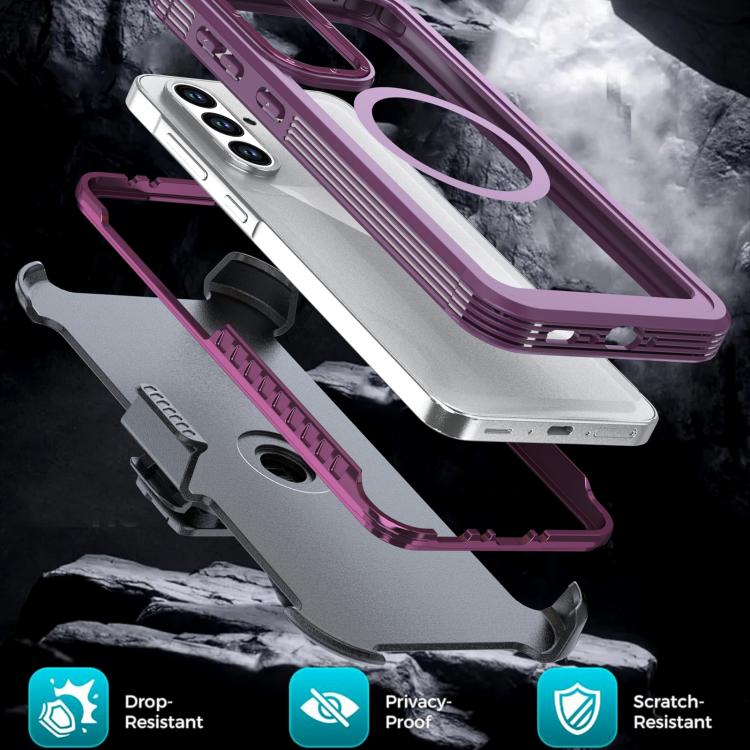For Samsung Galaxy A56 5G Acrylic Full Coverage Magnetic Phone Case with Back Clip