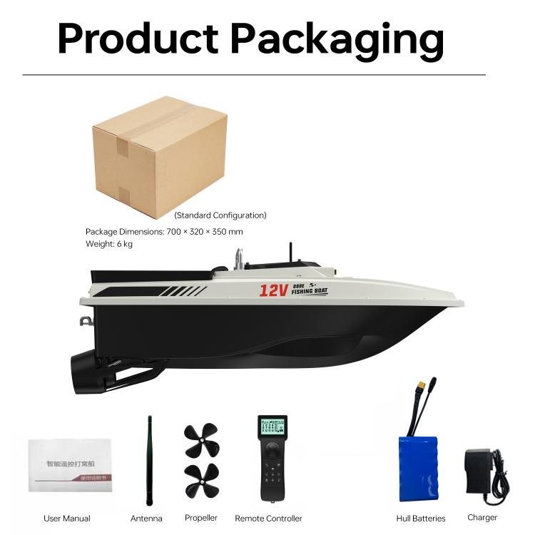 D80E GPS High Power Smart Remote Control Fishing Bait Boat with Sonar Sensor, Plug:UK Plug
