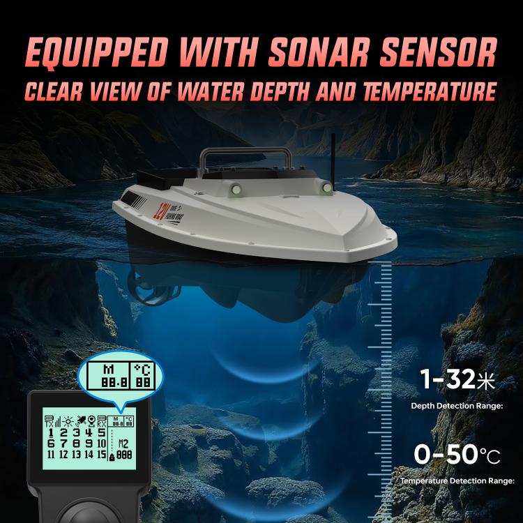 D80E GPS High Power Smart Remote Control Fishing Bait Boat with Sonar Sensor, Plug:UK Plug