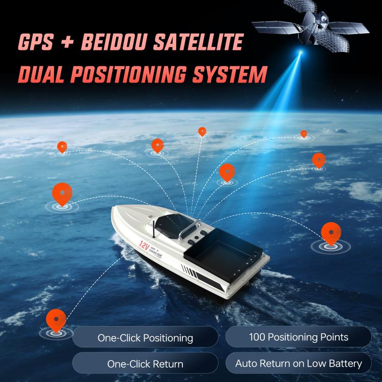 D80E GPS High Power Smart Remote Control Fishing Bait Boat with Sonar Sensor, Plug:UK Plug