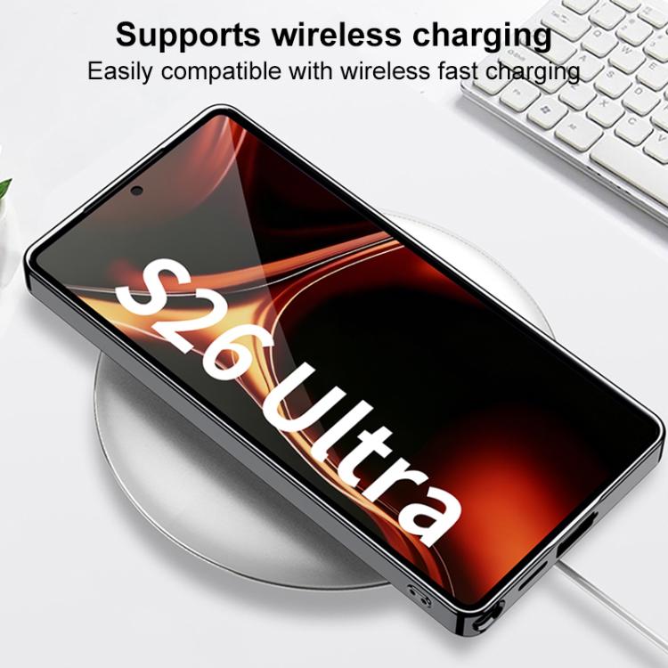 For Samsung Galaxy S26 Ultra 5G GKK Electroplated Vegan Leather Color Block Phone Case