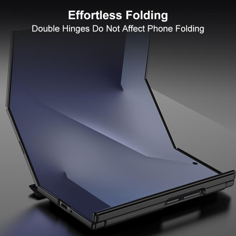 For Samsung Galaxy Z TriFold GKK Double Magnetic Hinge Folding Full Coverage Phone Case with Magnetic Rotating Holder