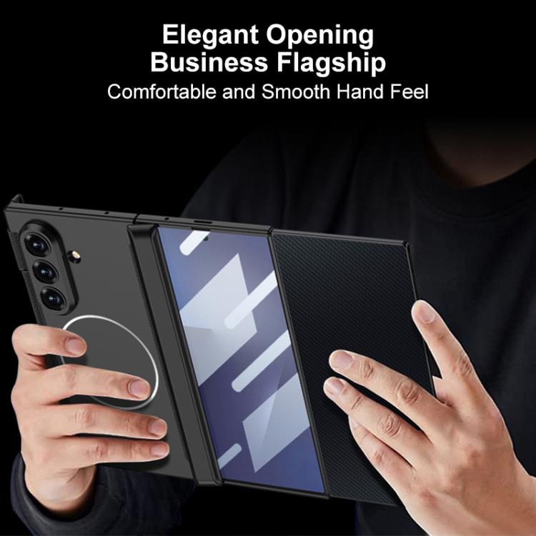 For Samsung Galaxy Z TriFold GKK Double Magnetic Hinge Folding Full Coverage Nickel Ring Phone Case
