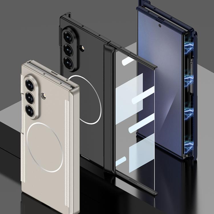For Samsung Galaxy Z TriFold GKK Double Magnetic Hinge Folding Full Coverage Nickel Ring Phone Case