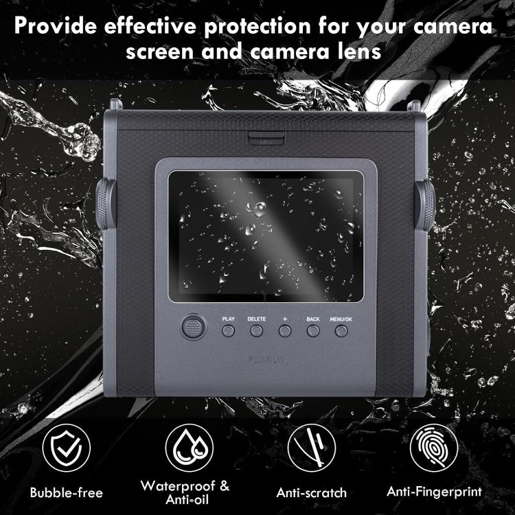For FUJIFILM instax WIDE Evo 2pcs HD Anti-Scratch Anti-Fingerprint Tempered Glass Film - Transparent