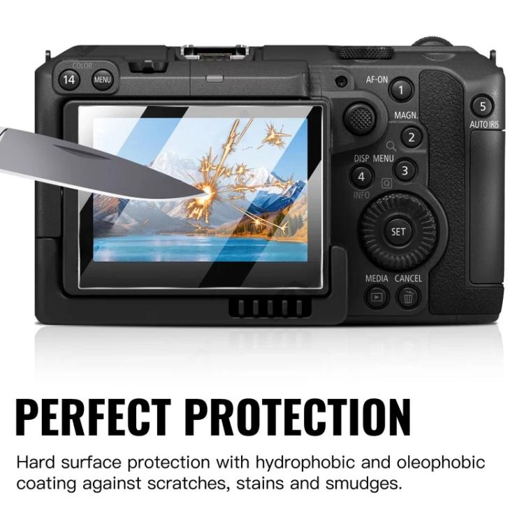For Canon EOS C50 2pcs HD Anti-Scratch Anti-Fingerprint Tempered Glass Film - Transparent