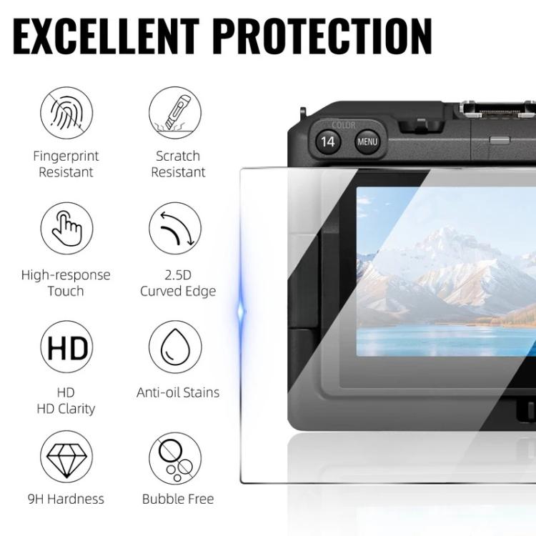 For Canon EOS C50 2pcs HD Anti-Scratch Anti-Fingerprint Tempered Glass Film - Transparent
