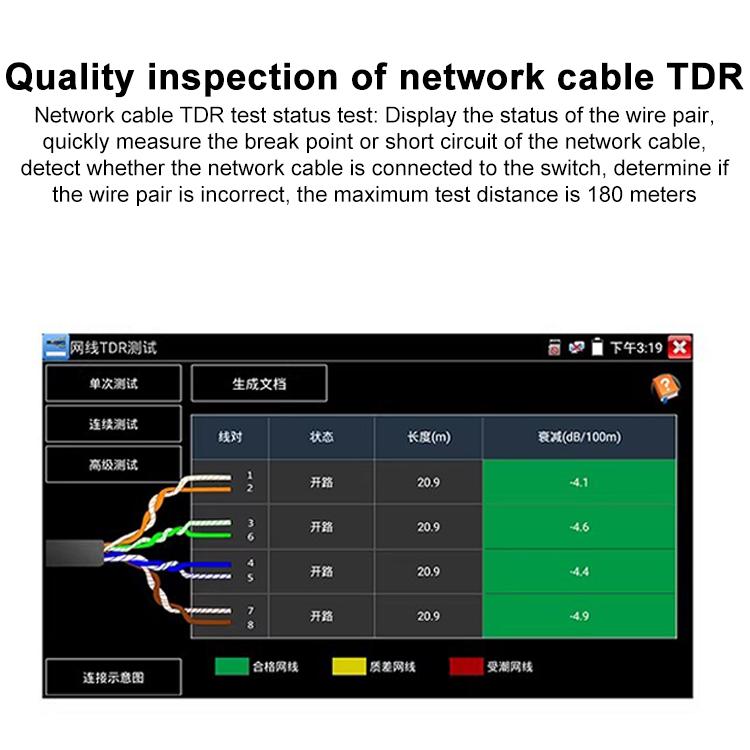 IPC-5100 Plus 4K Network Coaxial Simulation Engineering Video Surveillance Tester, Plug:EU Plug