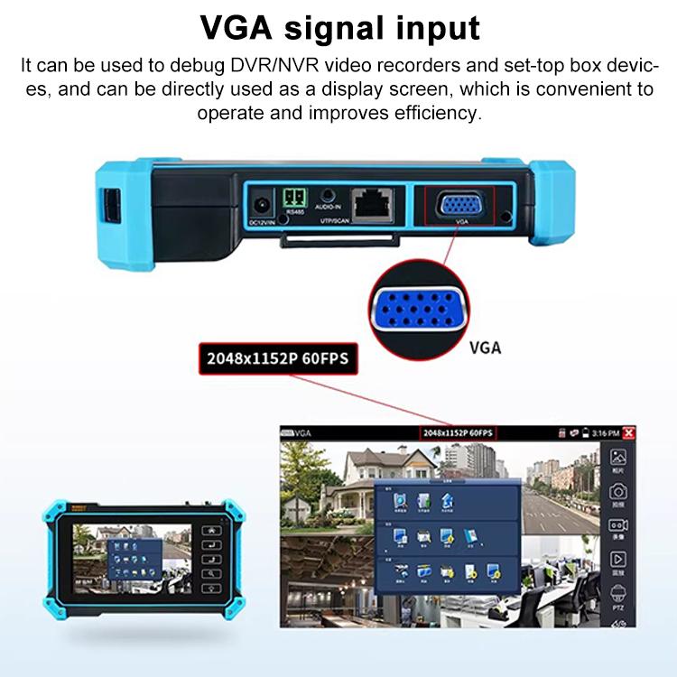 IPC-5100 Plus 4K Network Coaxial Simulation Engineering Video Surveillance Tester, Plug:EU Plug