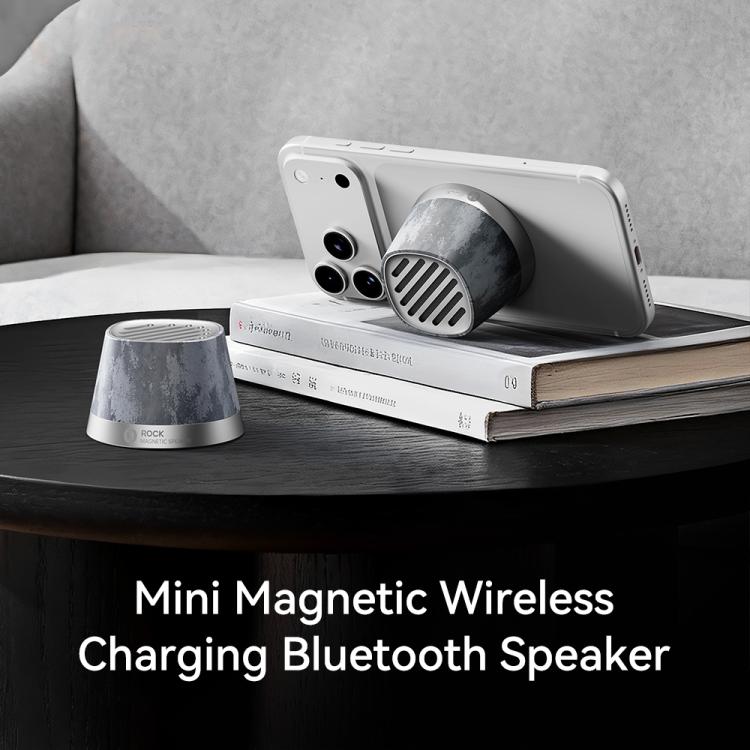 ROCK K13 Pro Mini Magnetic Wireless Charging Bluetooth Speaker - Grey
