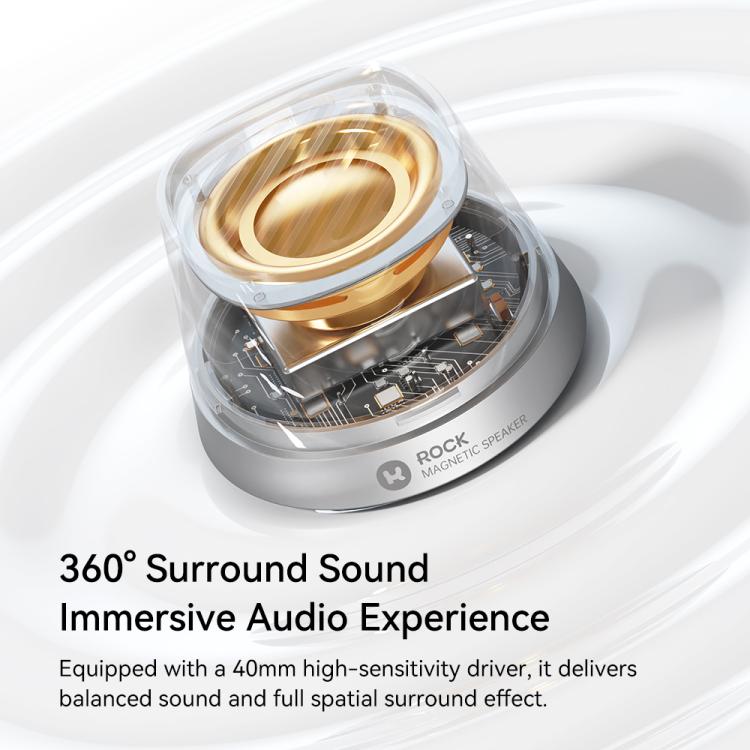 ROCK K13 Pro Mini Magnetic Wireless Charging Bluetooth Speaker - Grey