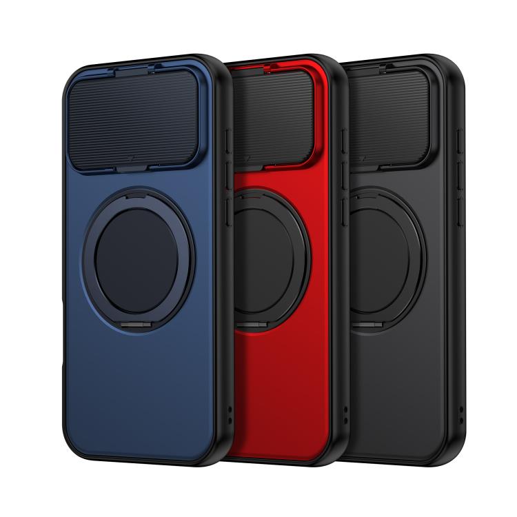 For iPhone 17 Pro Max ShellGod Magnetic Rotation Holder Lens Shield PC TPU Hybrid Phone Case