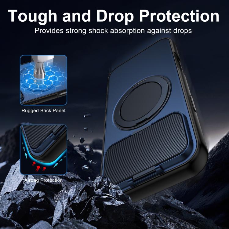 For iPhone 17 Pro Max ShellGod Magnetic Rotation Holder Lens Shield PC TPU Hybrid Phone Case