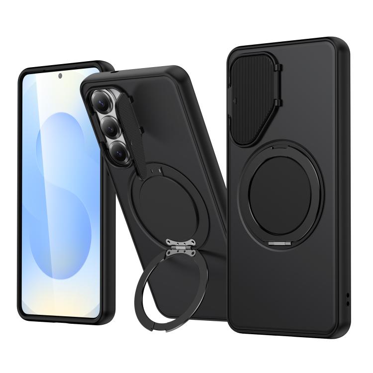 For Samsung Galaxy S26 Ultra 5G ShellGod Magnetic Rotation Holder Lens Shield PC TPU Hybrid Phone Case