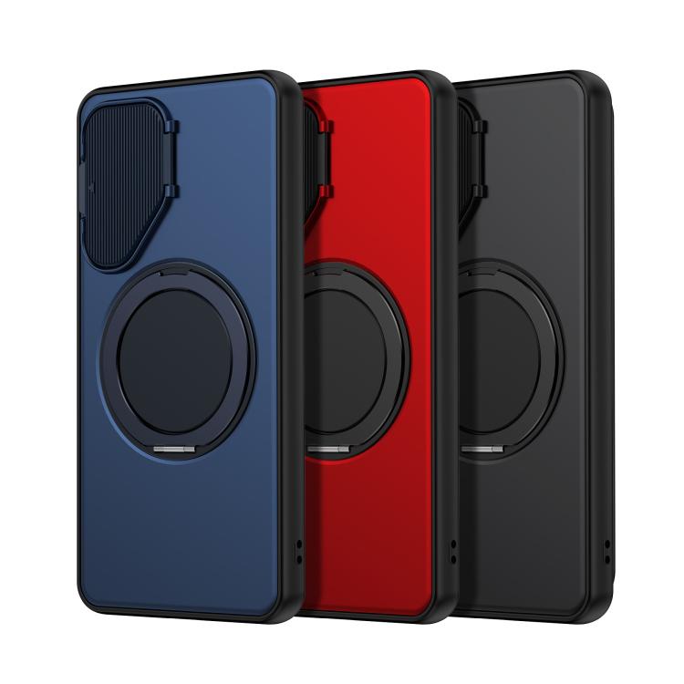 For Samsung Galaxy S24 Ultra 5G ShellGod Magnetic Rotation Holder Lens Shield PC TPU Hybrid Phone Case