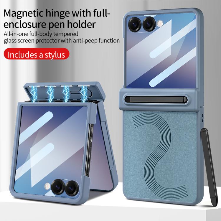For Samsung Galaxy Z Flip7 5G VIETAO Cool Pro Series Privacy Tempered Glass Full-Cover Guard Phone Case