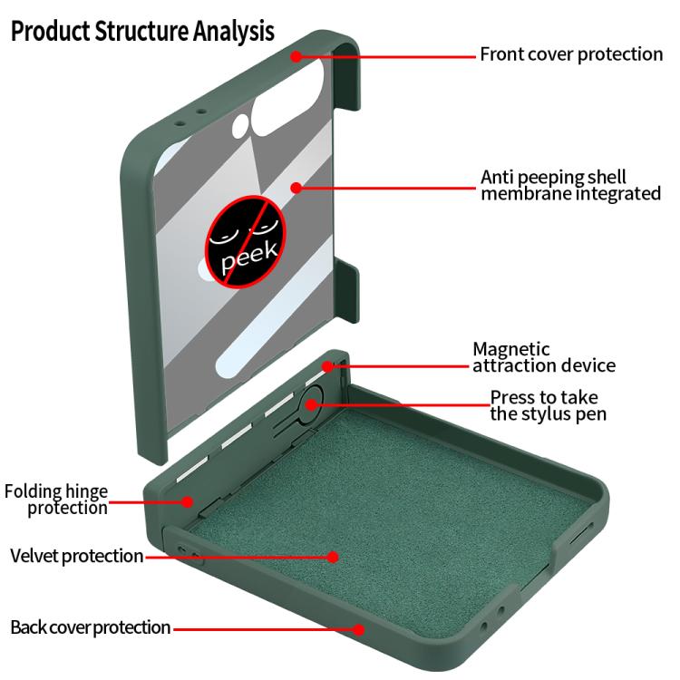 For Samsung Galaxy Z Flip7 5G VIETAO Cool Pro Series Privacy Tempered Glass Full-Cover Guard Phone Case