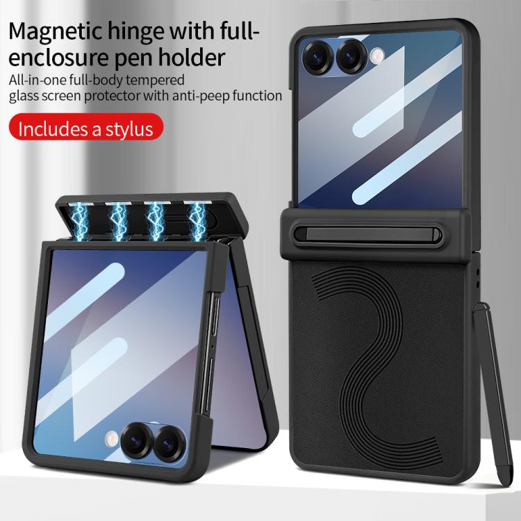 For Samsung Galaxy Z Flip6 5G VIETAO Cool Pro Series Privacy Tempered Glass Full-Cover Guard Phone Case