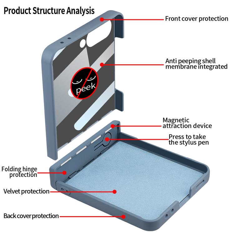 For Samsung Galaxy Z Flip6 5G VIETAO Cool Pro Series Privacy Tempered Glass Full-Cover Guard Phone Case