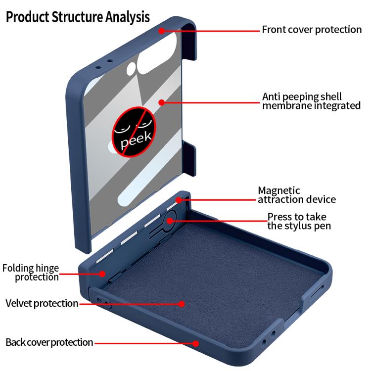 For Samsung Galaxy Z Flip6 5G VIETAO Cool Pro Series Privacy Tempered Glass Full-Cover Guard Phone Case