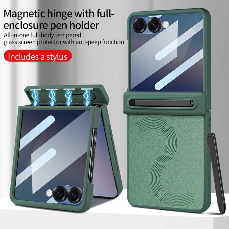For Samsung Galaxy Z Flip6 5G VIETAO Cool Pro Series Privacy Tempered Glass Full-Cover Guard Phone Case
