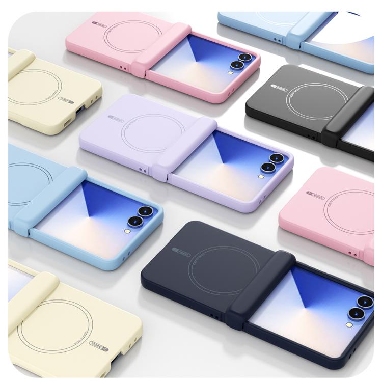 For Samsung Galaxy Z Flip7 5G ABEEL 3 in 1 Skin-friendly Feel Liquid Silicone Magnetic Phone Case
