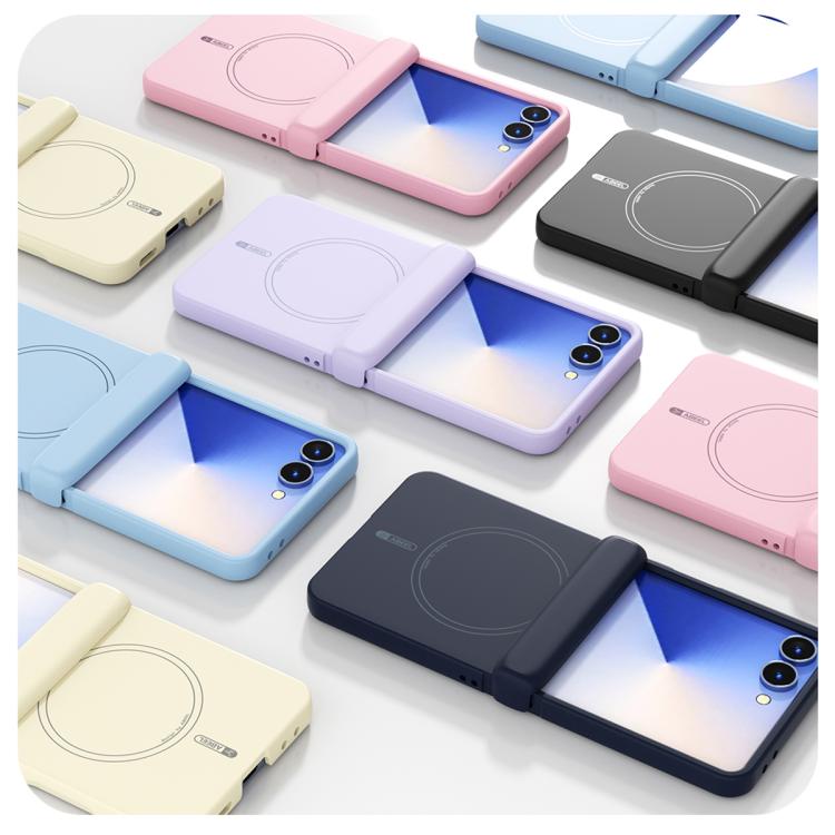 For Samsung Galaxy Z Flip5 ABEEL 3 in 1 Skin-friendly Feel Liquid Silicone Magnetic Phone Case