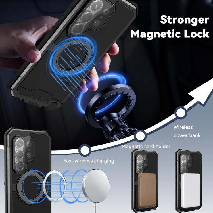 For Samsung Galaxy S26 Ultra 5G R-JUST Life Waterproof Dustproof MagSafe Magnetic Holder Phone Case