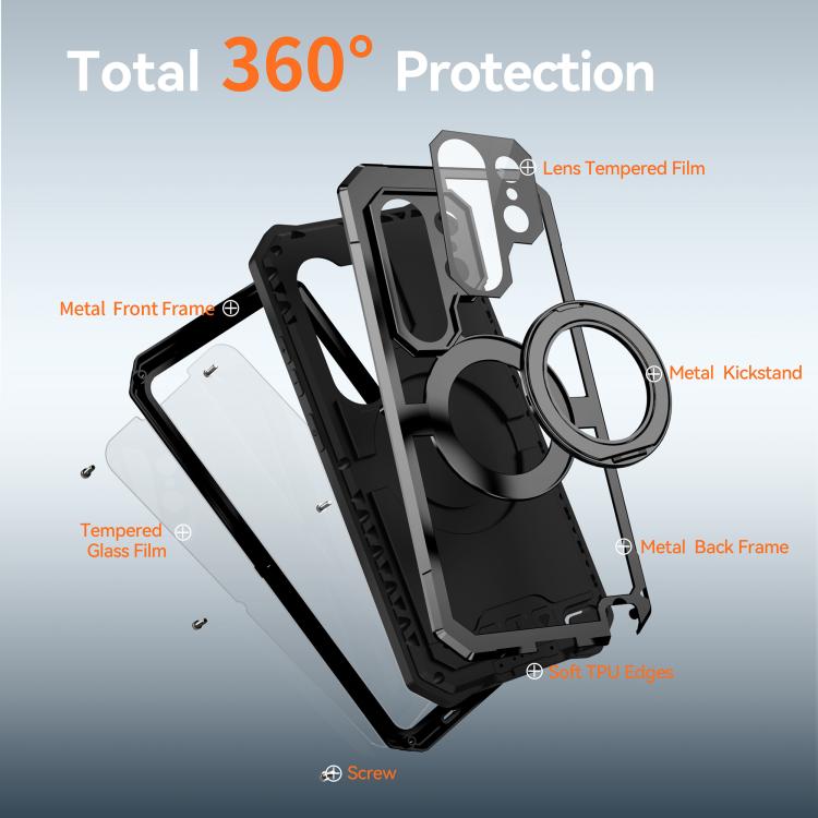 For Samsung Galaxy S26 Ultra 5G R-JUST Life Waterproof Dustproof MagSafe Magnetic Holder Phone Case