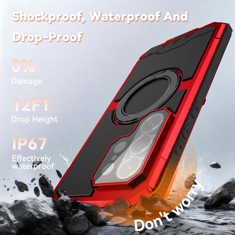 For Samsung Galaxy S26 Ultra 5G R-JUST Life Waterproof Dustproof MagSafe Magnetic Holder Phone Case
