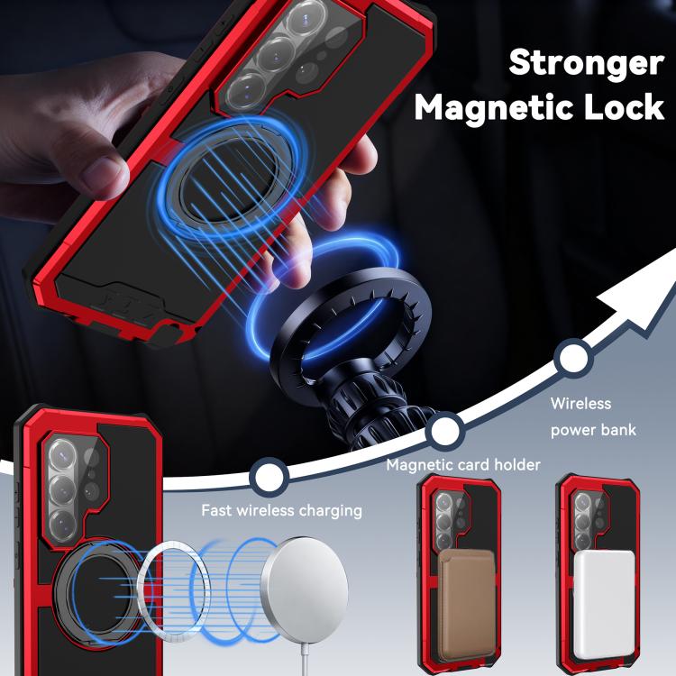 For Samsung Galaxy S26 Ultra 5G R-JUST Life Waterproof Dustproof MagSafe Magnetic Holder Phone Case