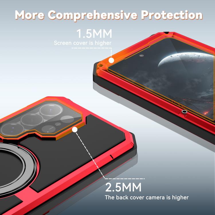 For Samsung Galaxy S26 Ultra 5G R-JUST Life Waterproof Dustproof MagSafe Magnetic Holder Phone Case
