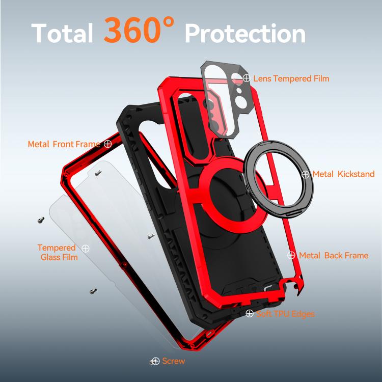For Samsung Galaxy S26 Ultra 5G R-JUST Life Waterproof Dustproof MagSafe Magnetic Holder Phone Case
