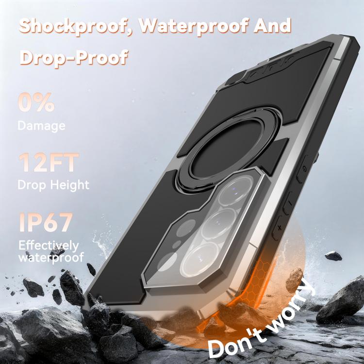For Samsung Galaxy S26 Ultra 5G R-JUST Life Waterproof Dustproof MagSafe Magnetic Holder Phone Case