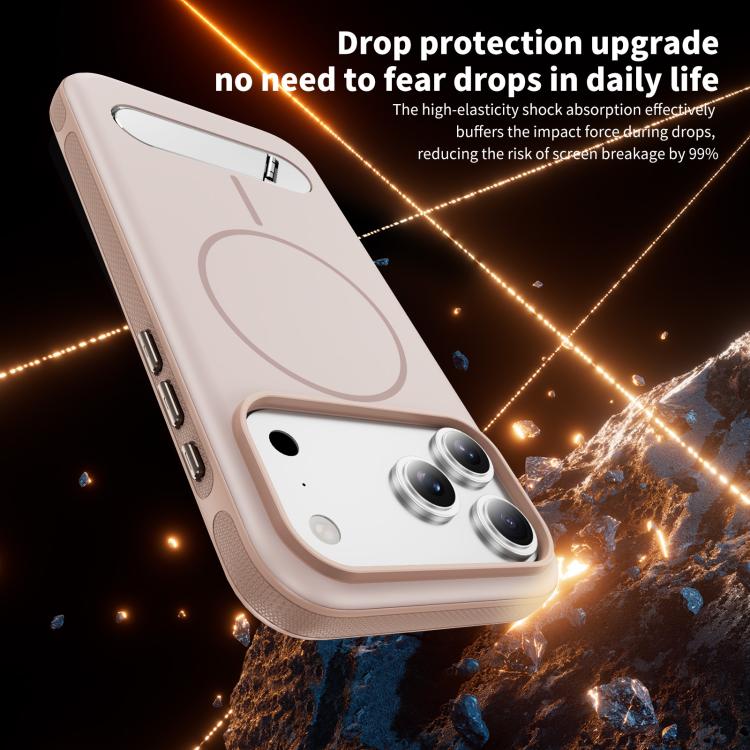 For iPhone 17 Pro Max Two-colors Imitation Original Magnetic Phone Case with Holder