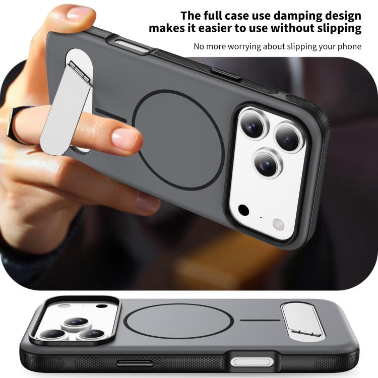 For iPhone 17 Pro Max Two-colors Imitation Original Magnetic Phone Case with Holder