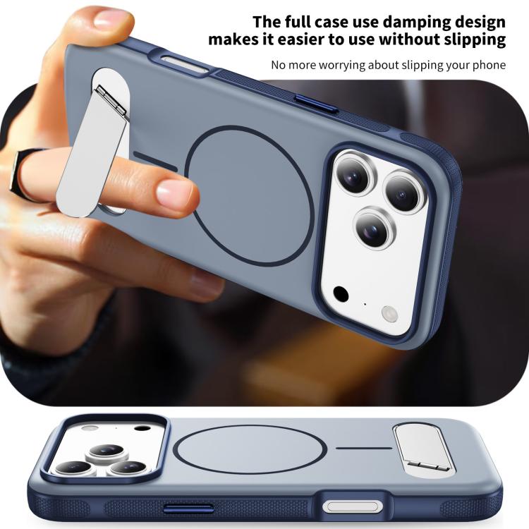 For iPhone 17 Pro Max Two-colors Imitation Original Magnetic Phone Case with Holder