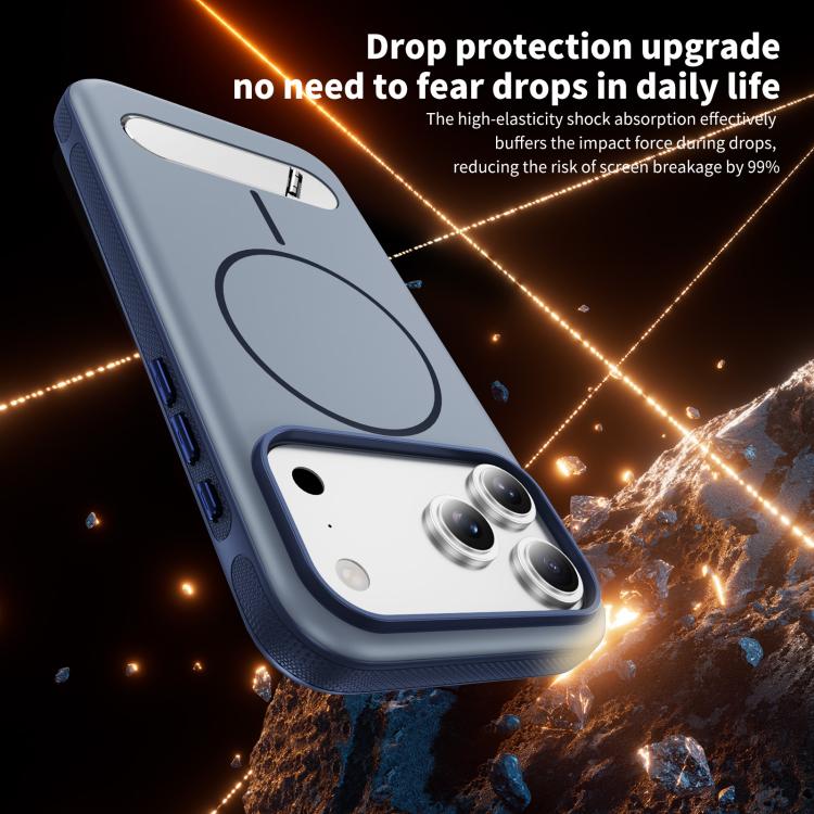 For iPhone 17 Pro Max Two-colors Imitation Original Magnetic Phone Case with Holder