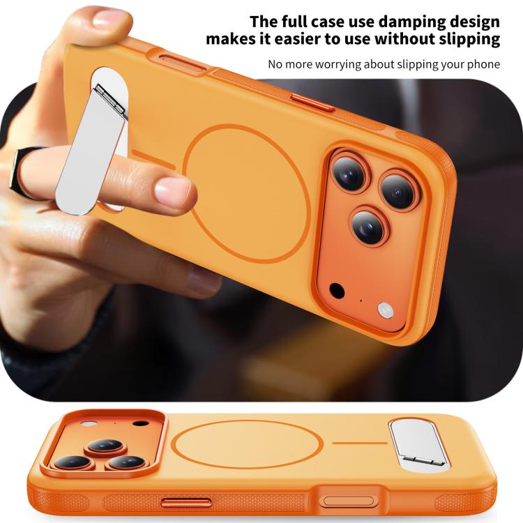 For iPhone 17 Pro Two-colors Imitation Original Magnetic Phone Case with Holder