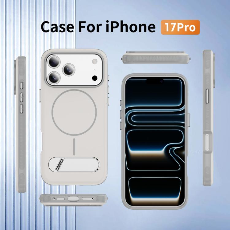 For iPhone 17 Pro Two-colors Imitation Original Magnetic Phone Case with Holder