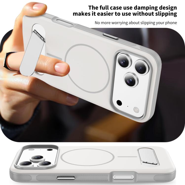 For iPhone 17 Pro Two-colors Imitation Original Magnetic Phone Case with Holder