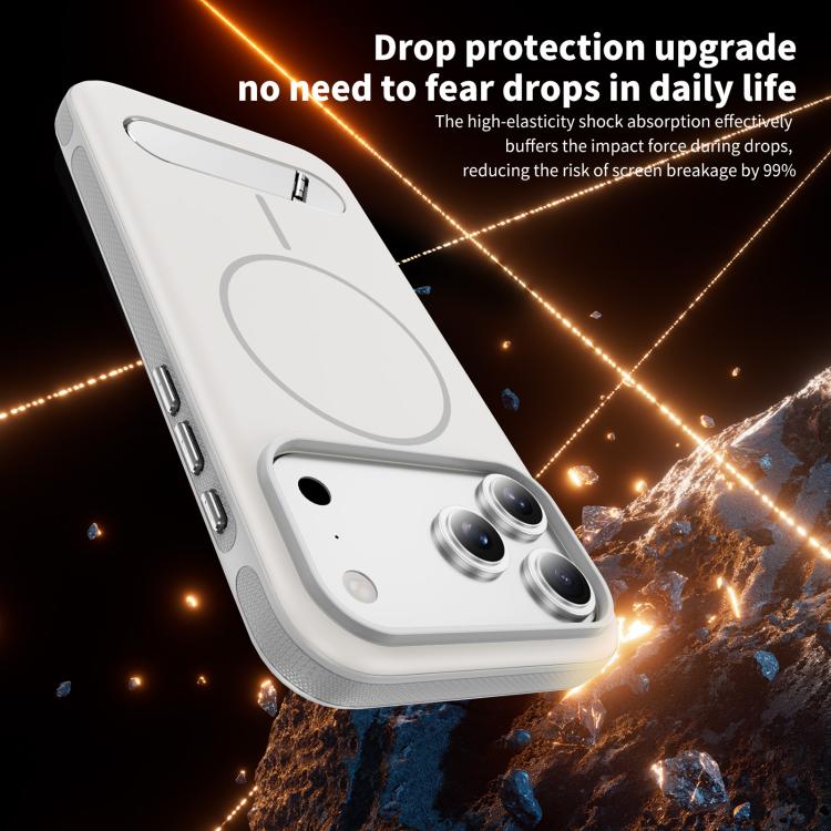 For iPhone 17 Pro Two-colors Imitation Original Magnetic Phone Case with Holder