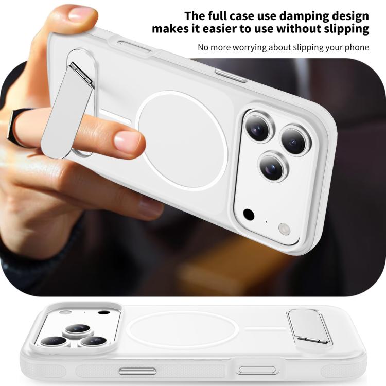 For iPhone 17 Pro Two-colors Imitation Original Magnetic Phone Case with Holder