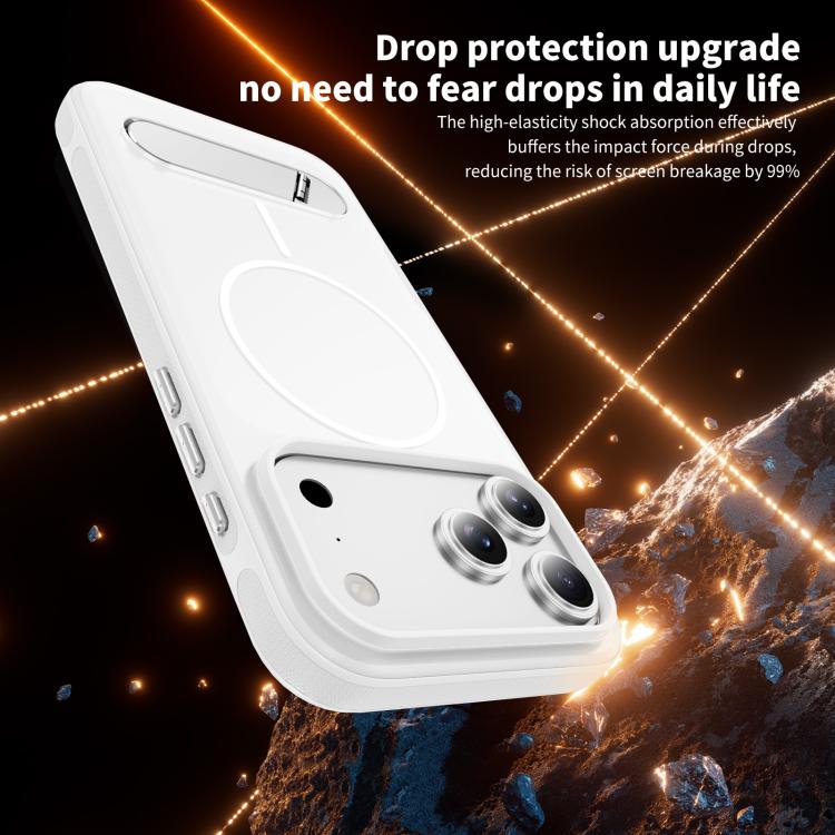 For iPhone 17 Pro Two-colors Imitation Original Magnetic Phone Case with Holder