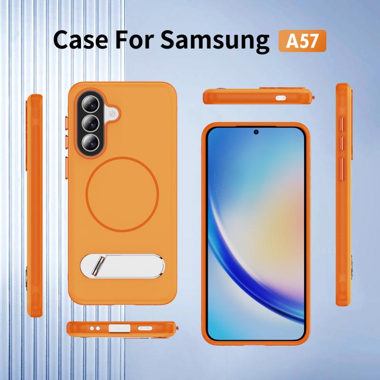 For Samsung Galaxy A57 5G Two-colors Imitation Original Magnetic Phone Case with Holder