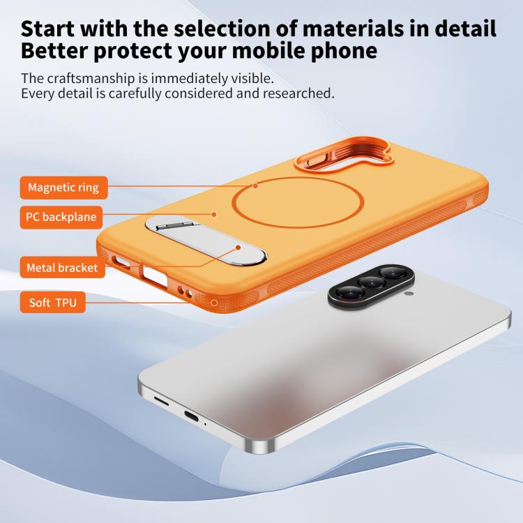 For Samsung Galaxy A57 5G Two-colors Imitation Original Magnetic Phone Case with Holder