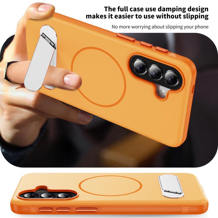 For Samsung Galaxy A57 5G Two-colors Imitation Original Magnetic Phone Case with Holder