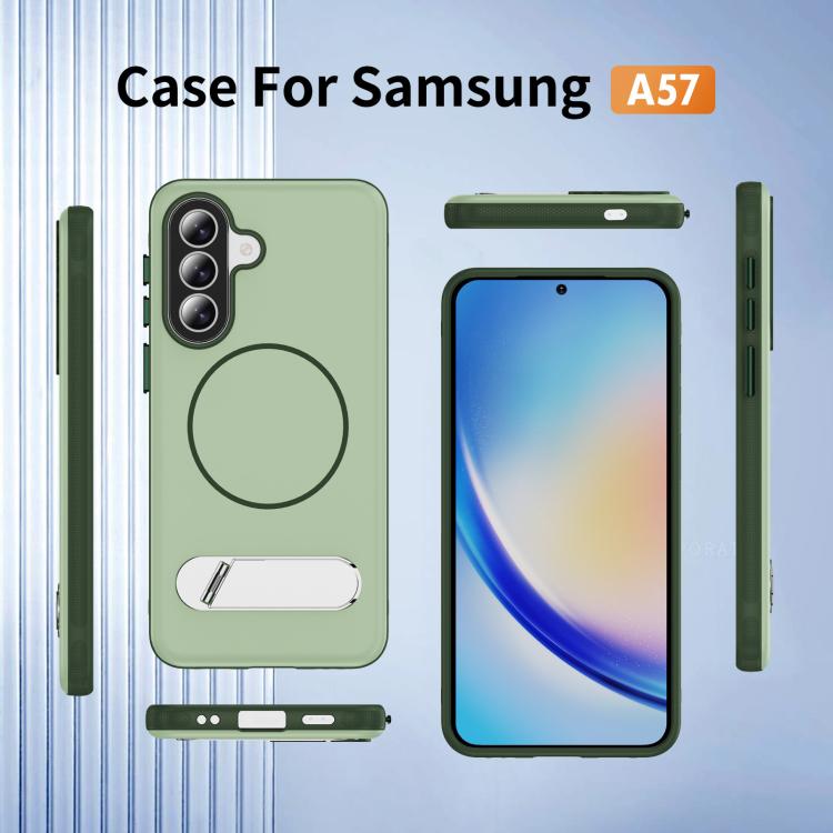 For Samsung Galaxy A57 5G Two-colors Imitation Original Magnetic Phone Case with Holder